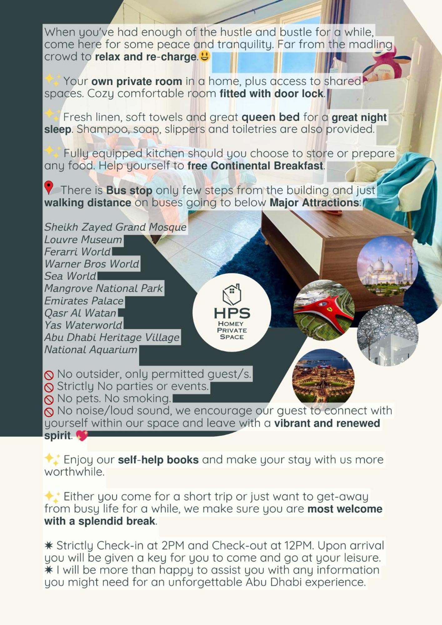 Homestay Stress-free Cozy Private - Heart Of The Abu Dhabi